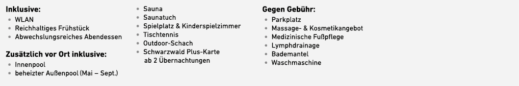 Inklusive: • WLAN • Reichhaltiges Fr hst ck • Abwechslungsreiches ­Abendessen Zus tzlich vor Ort inklusive: • Innenpo...